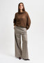 Maglia collo alto in misto alpaca - NOCCIOLA