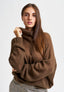 Maglia collo alto in misto alpaca - NOCCIOLA