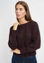 Maglia a costa inglese in misto alpaca - MARRONE