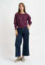 Maglia a costa inglese in misto alpaca - PRUGNA