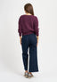 Maglia a costa inglese in misto alpaca - PRUGNA