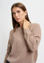 Maglia girocollo in misto alpaca - FANGO
