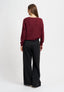 Maglia girocollo in misto alpaca - BORDEAUX