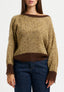 Maglia con rotture in misto alpaca - MARRONE