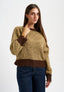 Maglia con rotture in misto alpaca - MARRONE