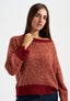 Maglia con rotture in misto alpaca - BORDEAUX