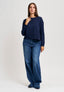 Maglia con scollo a barca - BLU