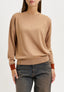 Maglia girocollo con bordi a contrasto - BEIGE