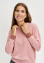Maglia girocollo con bordi a contrasto - ROSA ANTICO