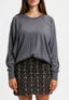 Maglia ampia con manica raglan - GRIGIO SCURO