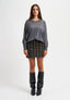 Maglia ampia con manica raglan - GRIGIO SCURO