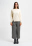 Maglia con treccia laterale - AVORIO