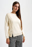 Maglia con treccia laterale - AVORIO