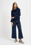 Maglia con collo ampio rigirato - BLU