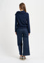 Maglia con collo ampio rigirato - BLU