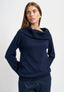 Maglia con collo ampio rigirato - BLU