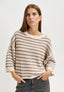 Maglia righe a coste - AVORIO