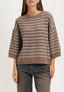 Maglia righe a coste - NOCCIOLA