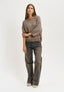 Maglia righe a coste - NOCCIOLA