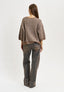 Maglia righe a coste - NOCCIOLA