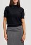 Maglia glitter a maniche corte - NERO