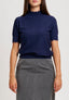 Maglia glitter a maniche corte - BLU