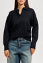Maglia polo con spalla scesa - NERO