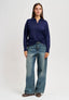 Maglia polo con spalla scesa - BLU