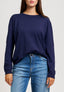 Maglia girocollo tinta unita - BLU