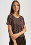 Blusa in raso a pois - MARRONE