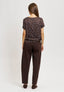 Blusa in raso a pois - MARRONE