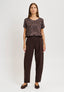 Blusa in raso a pois - MARRONE