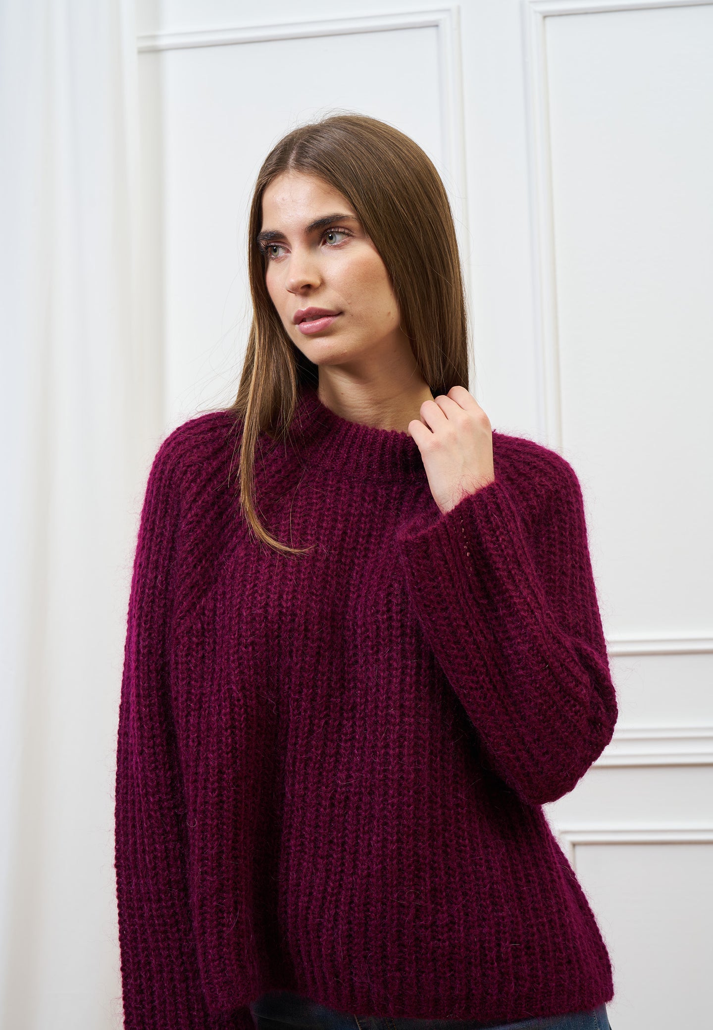 Maglia mohair a coste