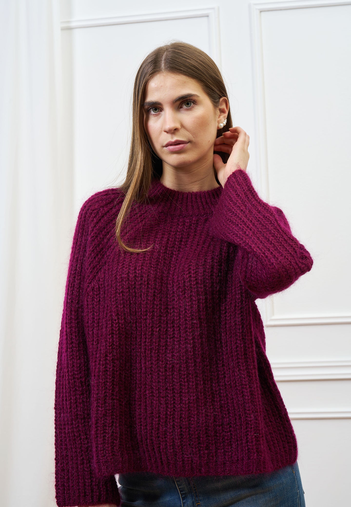 Maglia mohair a coste