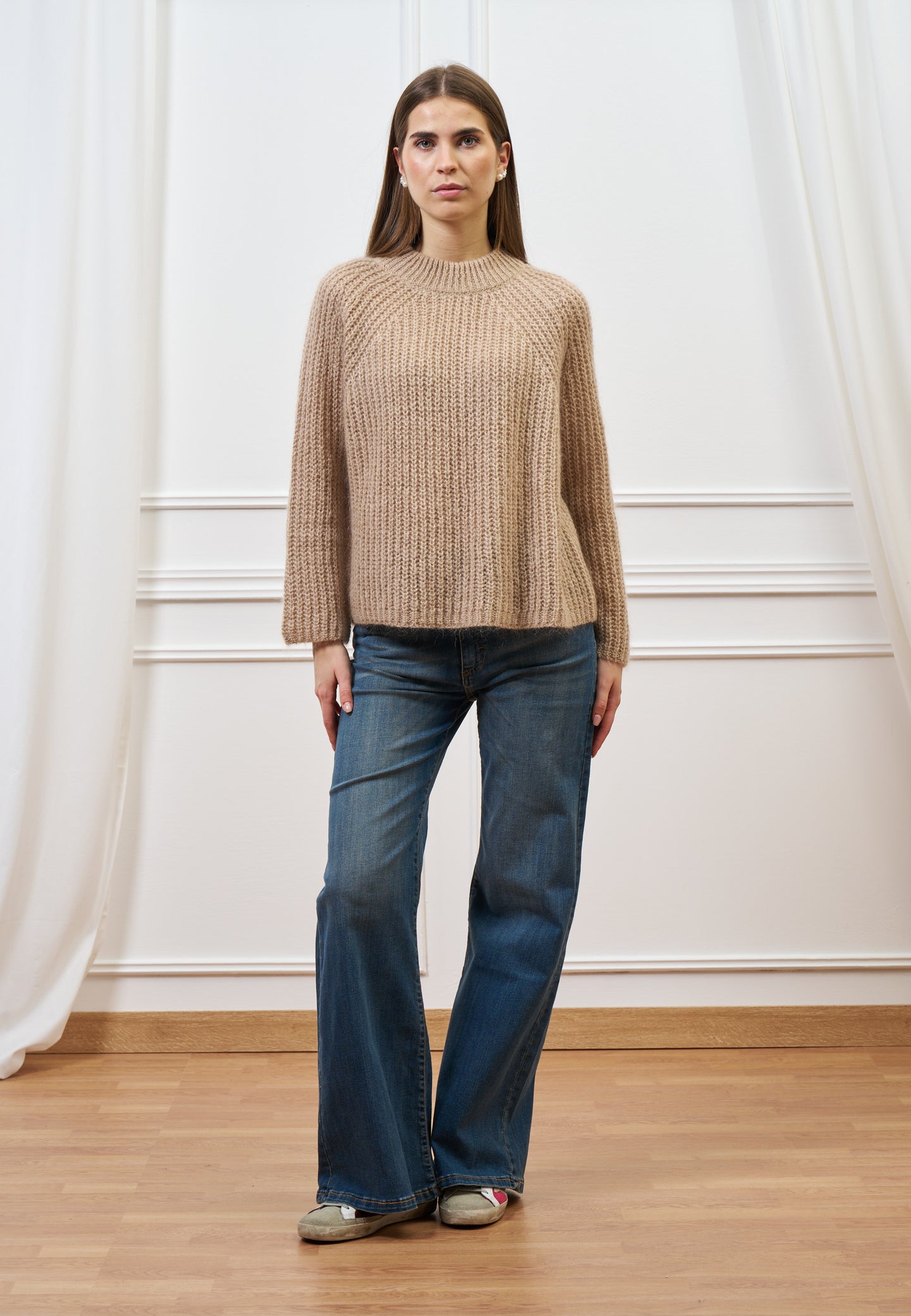 Maglia mohair a coste