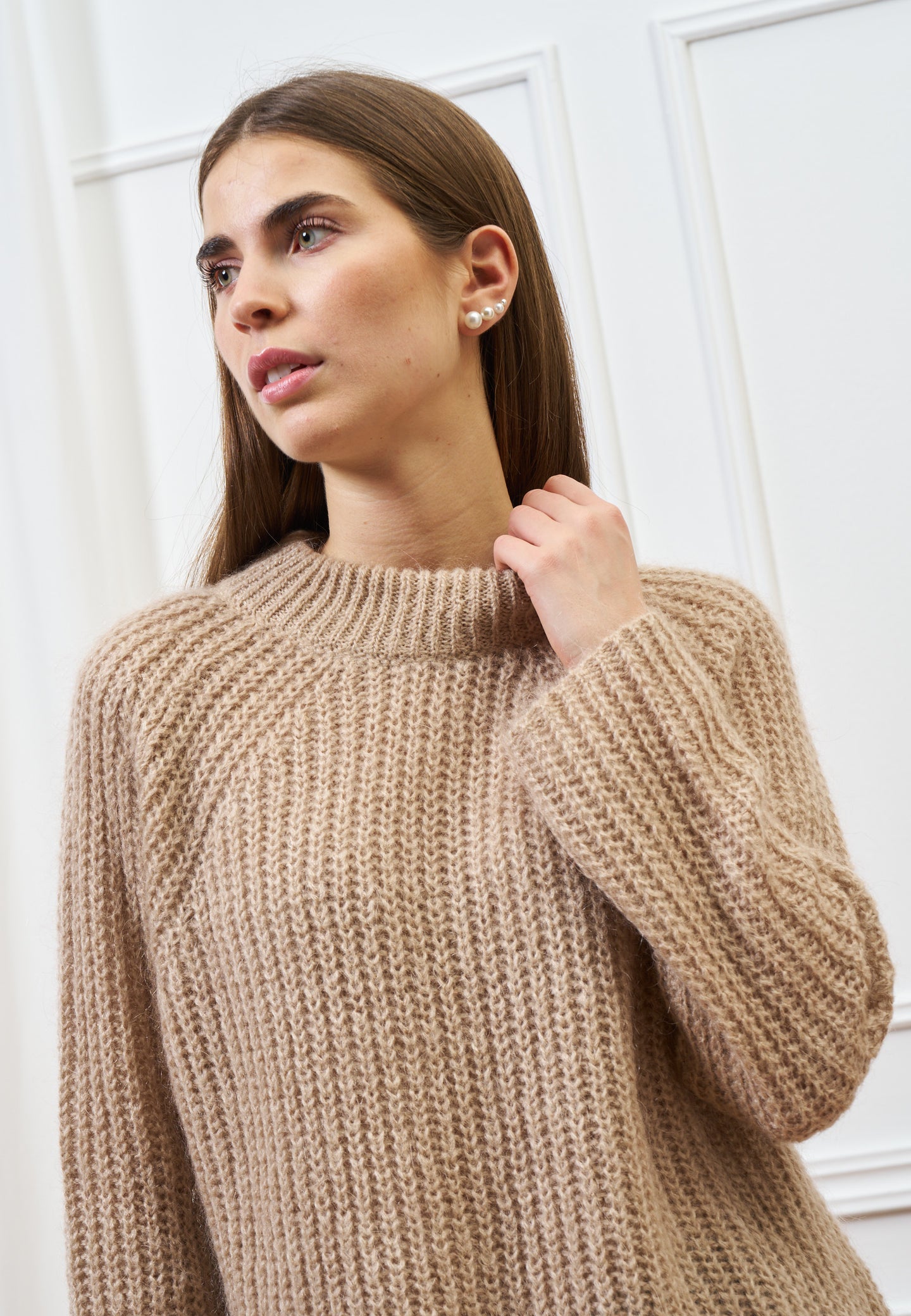 Maglia mohair a coste