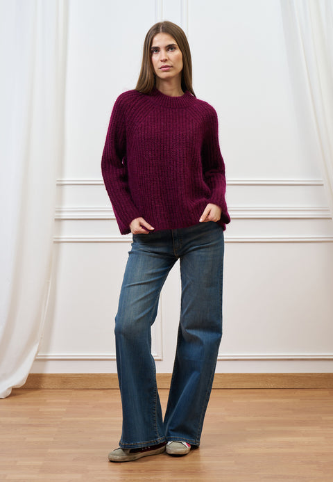 Maglia mohair a coste