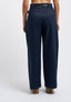 Pantalone con passanti larghi e cintura - BLU
