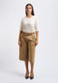 Bermuda in gabardina con pinces e cintura - CAMMELLO