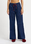 Pantaloni a quadri con coulisse a contrasto - BLU