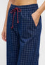 Pantaloni a quadri con coulisse a contrasto - BLU
