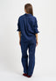 Pantaloni a quadri con coulisse a contrasto - BLU