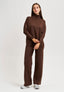 Pantalone palazzo in maglia - MARRONE