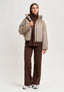 Pantalone palazzo in maglia - MARRONE