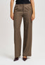 Pantalone palazzo a vita alta con pinces - FANGO