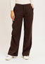 Pantalone palazzo in velluto a coste - MARRONE