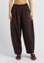 Pantalone con gamba ampia in velluto - MARRONE