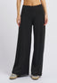 Pantalone ampio con costina lurex - NERO