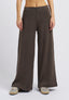 Pantalone ampio con costina lurex - NOCCIOLA