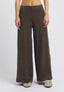 Pantalone ampio con costina lurex - NOCCIOLA